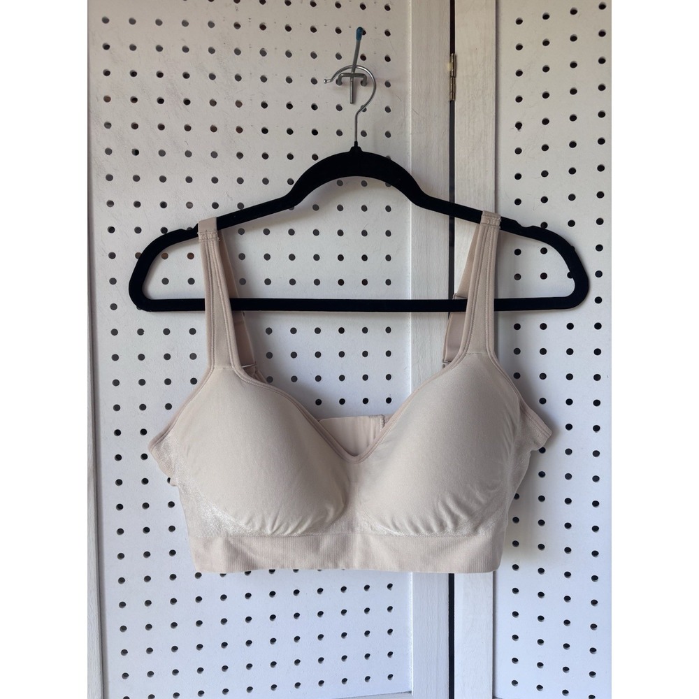 Shapermint Essentials Size XL Beige Sweetheart Wireless Contour Bra EUC #10035